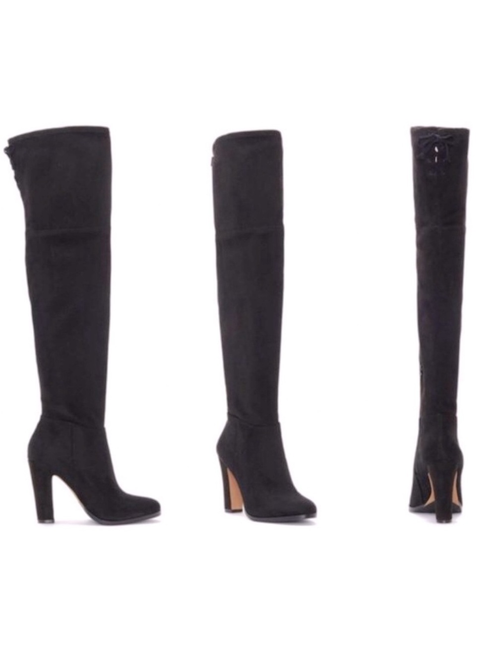Vince Camuto Cheera Black Stretch Microsuede Over the Knee High Heel Boots 11